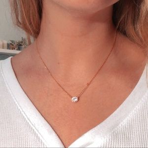 Dainty Diamond Yellow Gold Necklace